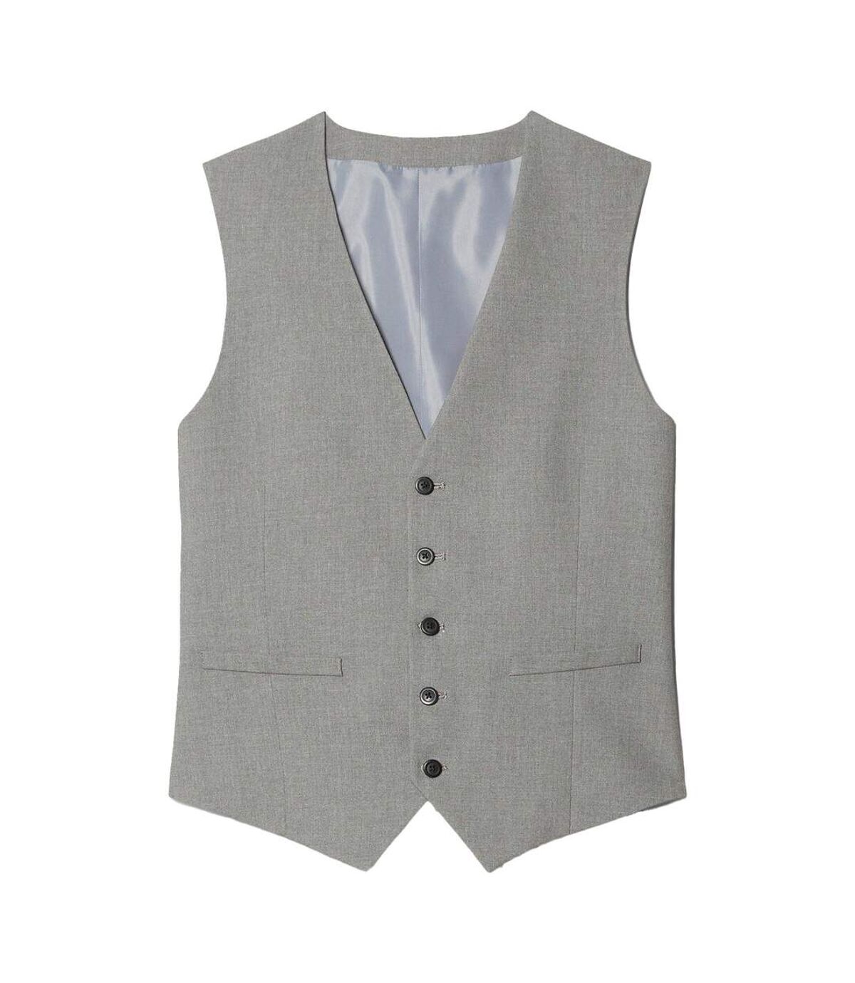Burton Mens Essential Single-Breasted Slim Vest (Light Grey)