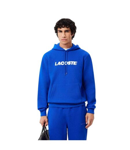 Mens Double-face Cotton Pique Hoodie Blue Lacoste