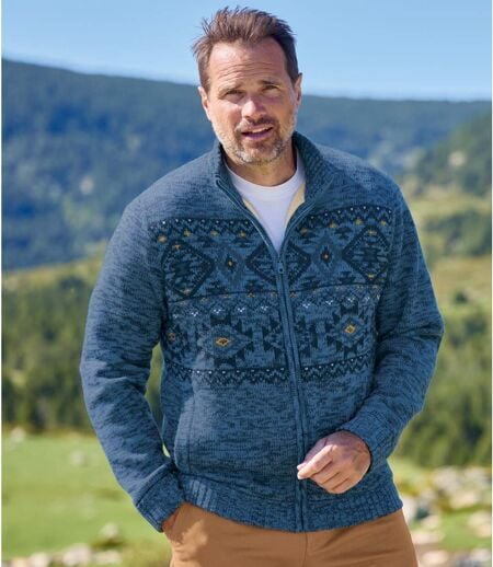 Blouson Tricot Jacquard Doublé Sherpa 