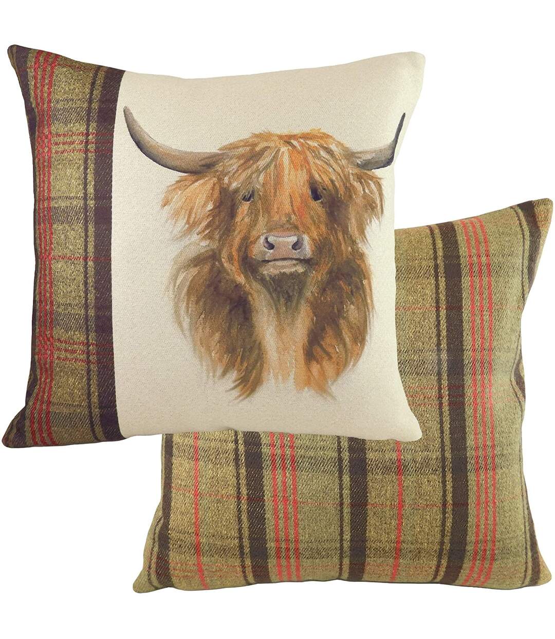 Hunter highland cow cushion cover 43cm x 43cm multicoloured Evans Lichfield