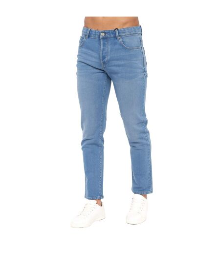 Jean Lampoons Homme Bleu Clair Délavé Crosshatch