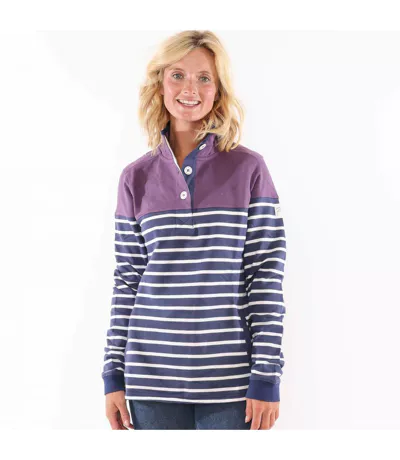 Sweat Motif/style Rayé Femme Bordeaux Lazy Jacks
