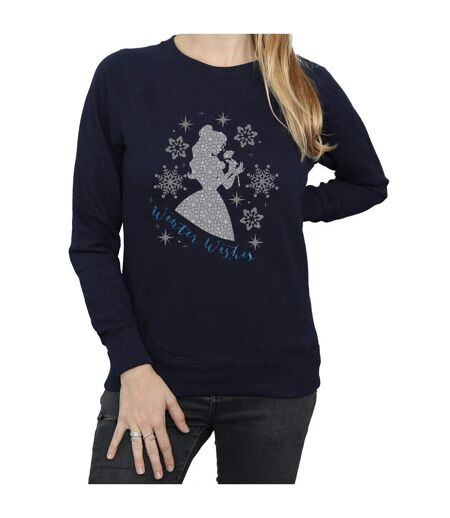 Disney Princess - Sweat BELLE WINTER SILHOUETTE - Femme (Bleu marine) - UTBI10244