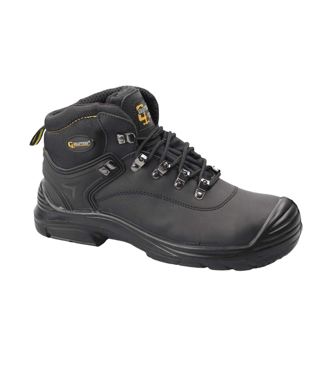 Mens super wide eeee fitting safety boots black Grafters-3