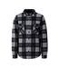 Mens Quilted Plaid Pattern Thermal Long Sleeve Winter Jacket-1
