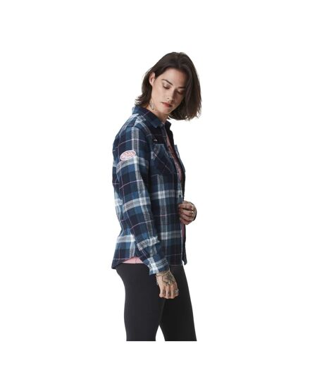 Chemise femme à carreaux tissés avec patch et logo bouclettes au dos Vondutch