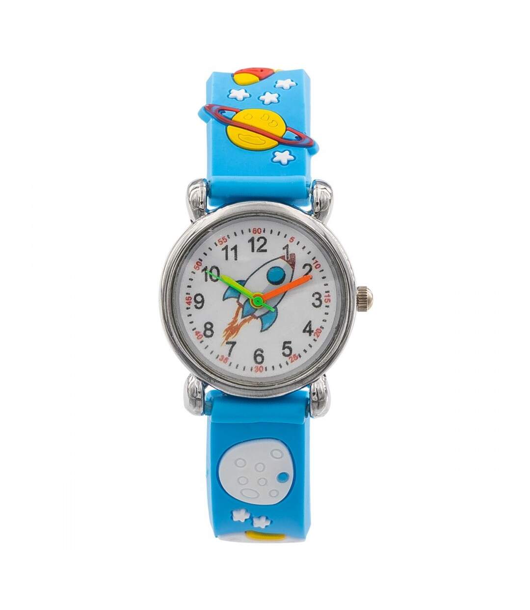 Montre d'Enfant Unisexe Silicone Planète Couleur Bleu