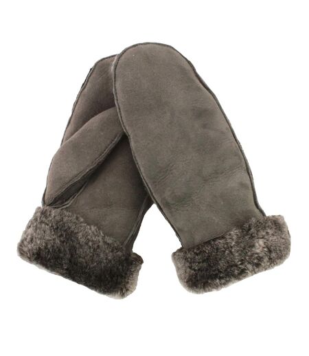 Womens/ladies full hand sheepskin mittens mink Eastern Counties Leather