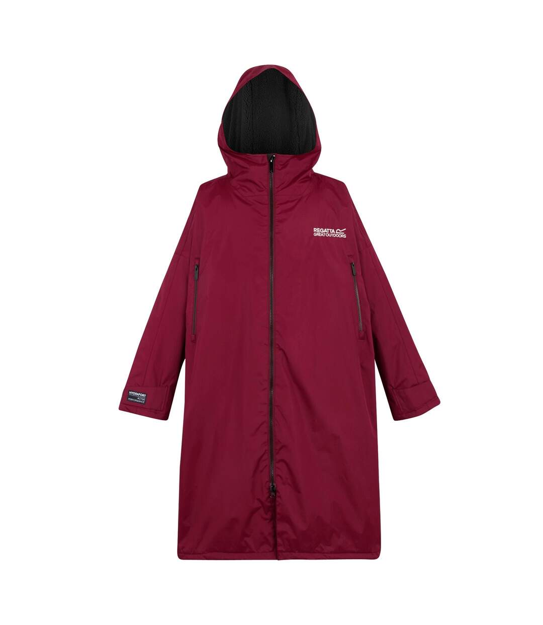 Unisex Adult Waterproof Fleece Lined Changing Robe Dark Maroon Regatta-2