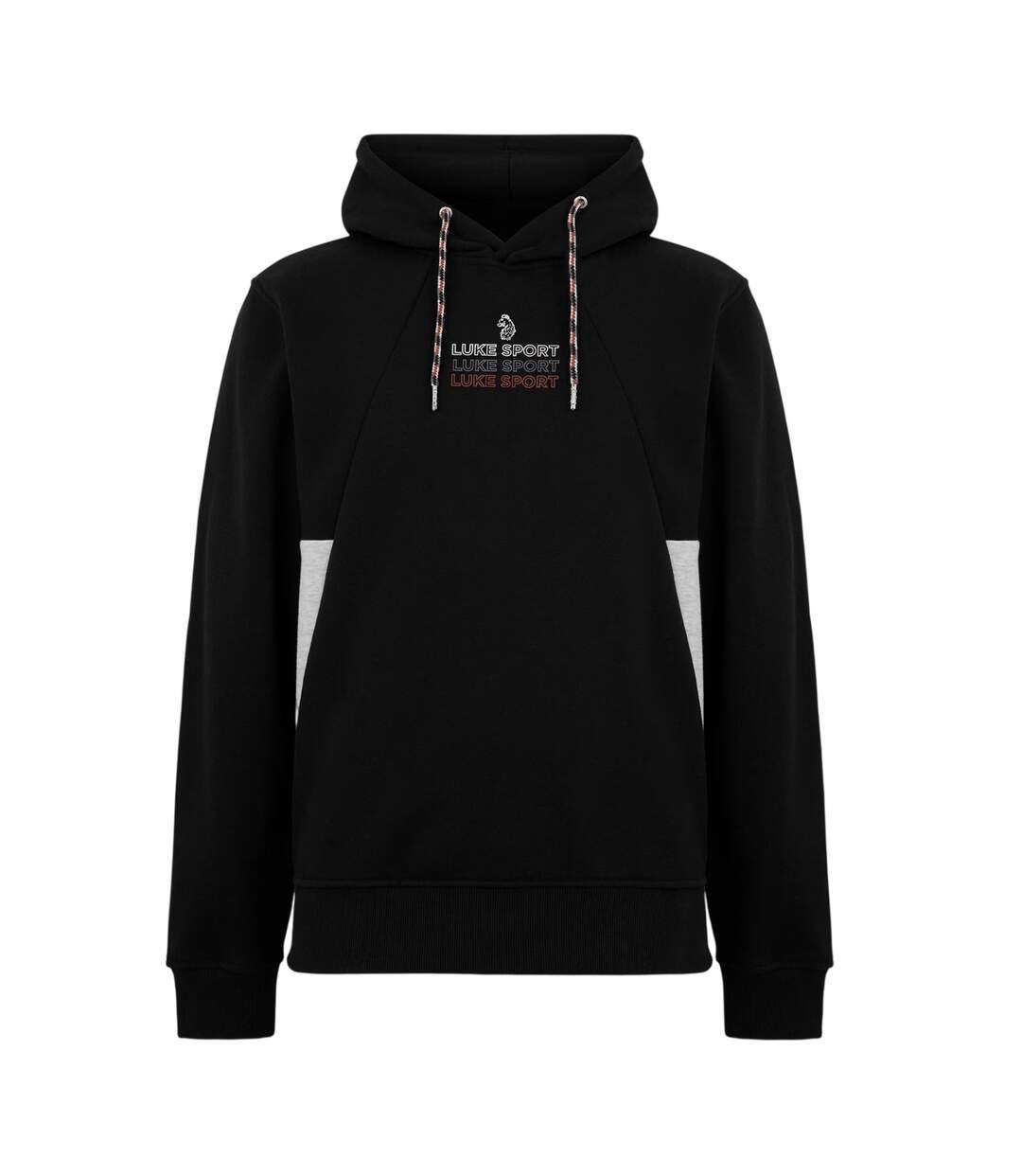Mens Munich Lettering Print Hoodie Jet Black Luke-1