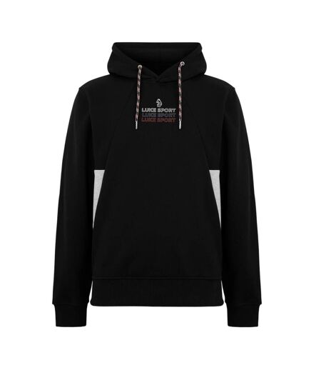 Mens Munich Lettering Print Hoodie Jet Black Luke
