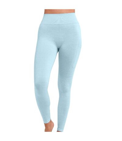 Womens/ladies Melange Sculpted Seamless 3d Leggings Sky Blue TriDri