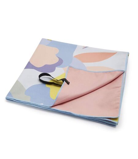 Abstract floral microfibre beach towel blue/pink Regatta