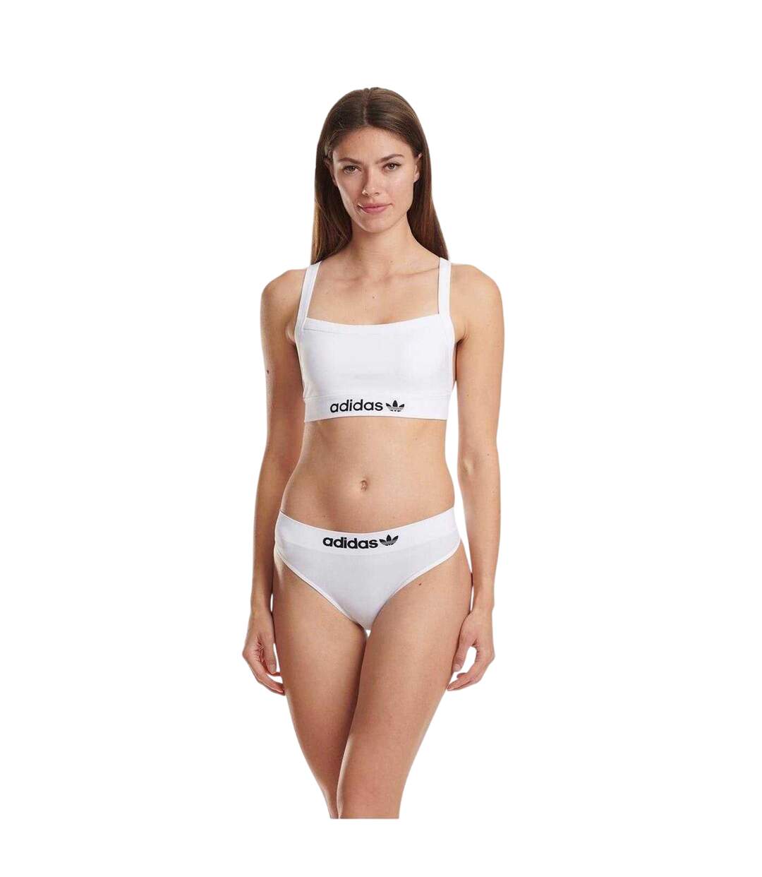 Womens/ladies Modern Flex Stretch Thong White Adidas-3