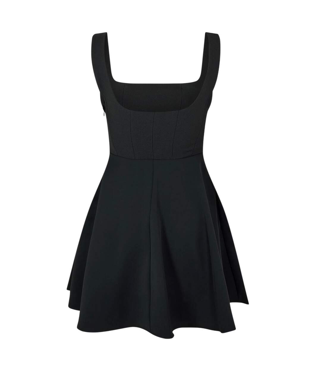 Womens/ladies Square Neck Mini Dress Black Odd Muse-3