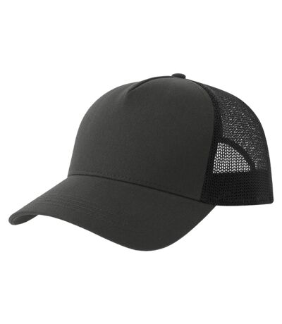 Rapper 5 Panel Cotton Sustainable Trucker Cap Dark Grey Black Atlantis
