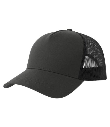 Rapper 5 Panel Cotton Sustainable Trucker Cap Dark Grey Black Atlantis