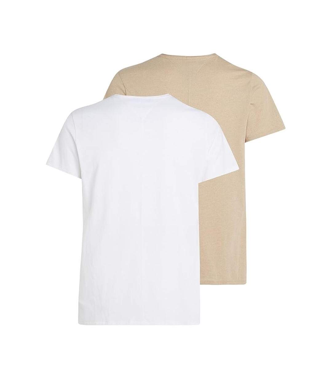 Lot de 2 T-shirt Blanc/Beige Homme Tommy Hilfiger Jasp - L