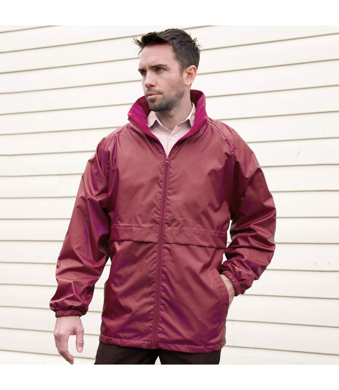 Result Mens Core Adult DWL Jacket (With Fold Away Hood) (Burgundy) - UTBC896-2