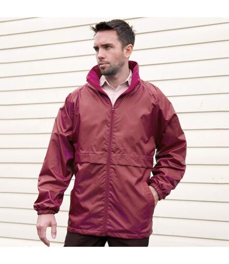 Result Mens Core Adult DWL Jacket (With Fold Away Hood) (Burgundy) - UTBC896