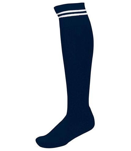 chaussettes sport - PA015 - bleu marine rayure blanche