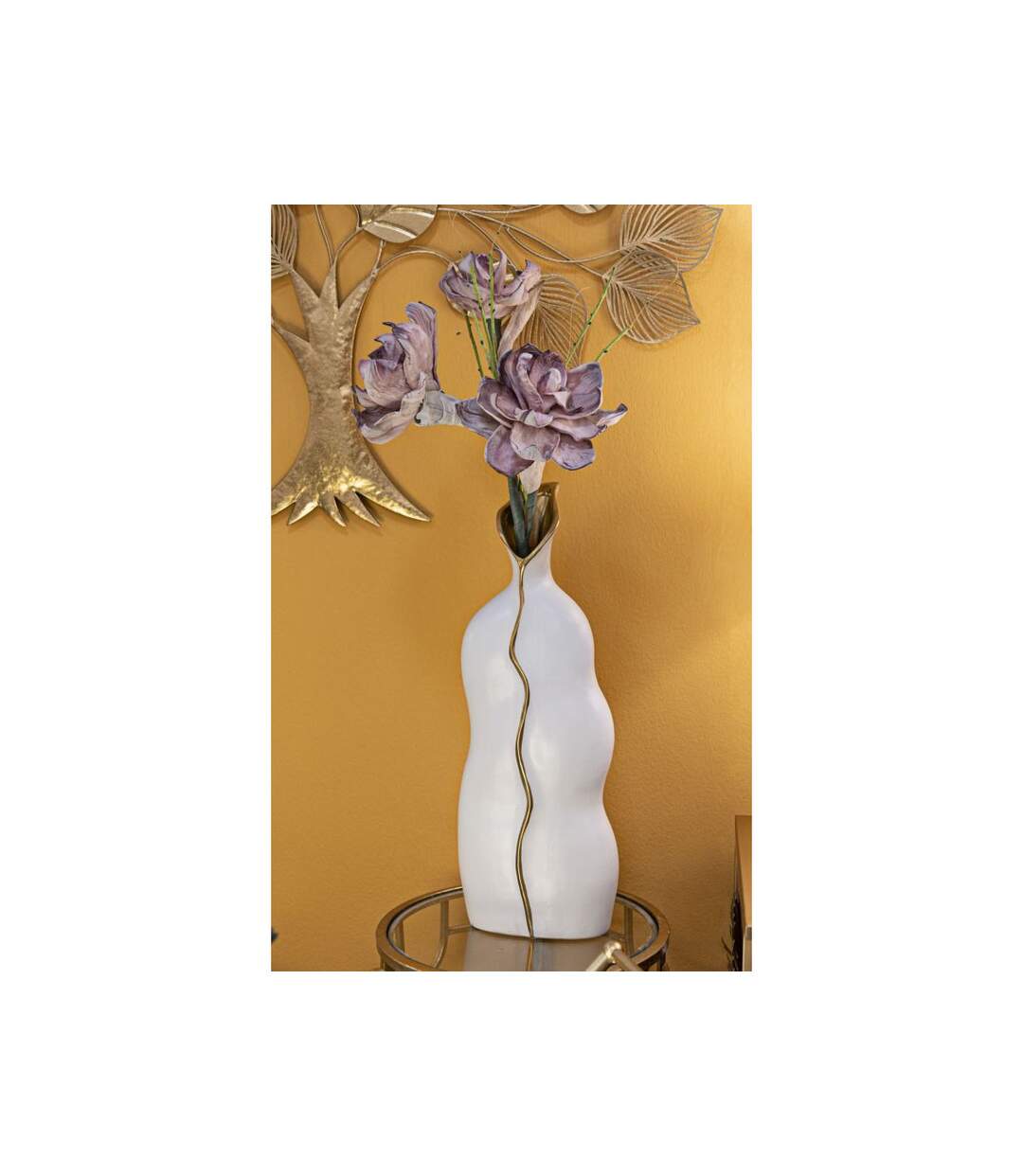 Vase Design en Céramique Uma 50cm Blanc-5