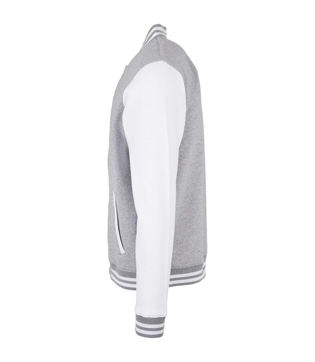 Veste Basic College Homme Gris Chiné Blanc Build Your Brand-4