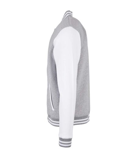 Veste Basic College Homme Gris Chiné Blanc Build Your Brand