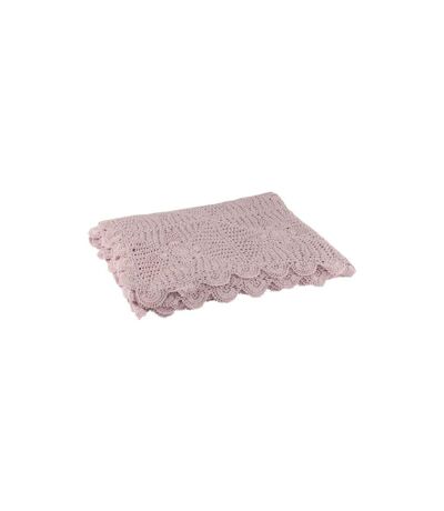 Nappe Déco en Coton Dentelle 130x180cm Rose Mauve