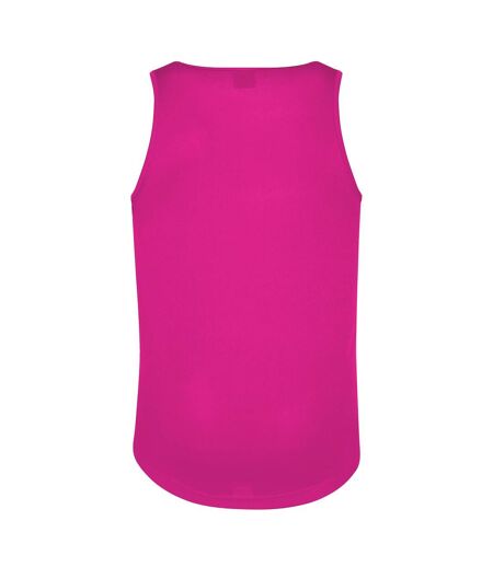 Just Cool Mens Sports Gym Plain Tank/Vest Top (Electric Pink) - UTRW687