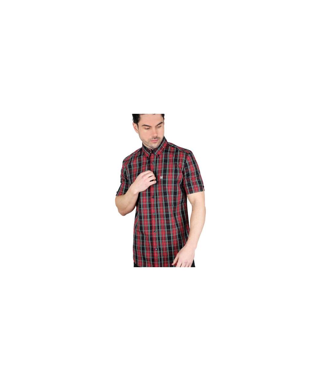 Chemise Motif/style À Carreaux Adulte Noir Rouge Vert Lambretta-1