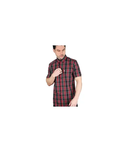 Chemise Motif/style À Carreaux Adulte Noir Rouge Vert Lambretta
