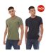 Pack Of 2  Mens Plain T-shirt  Navy Green Emporio Armani-2