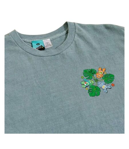 T-shirt Motif/style Imprimé Au Dos Caring & Kindness Adulte Vert Care Bears