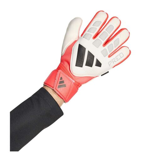 Unisex Adult Predator Match Fingersave Goalkeeper Gloves White Red Adidas