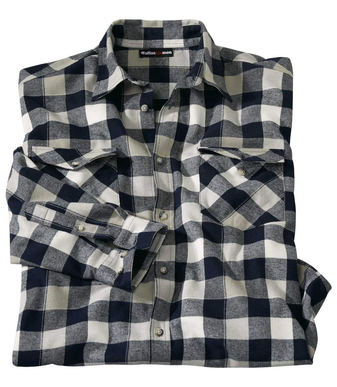 Men's Navy Checked Flannel Shirt Atlas For Men