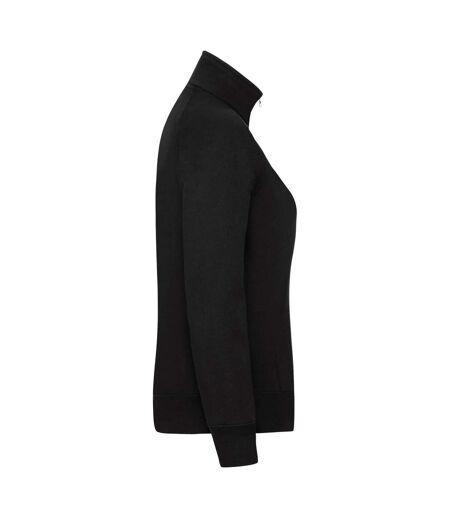 Fruit Of The Loom Ladies/Womens Lady-Fit Fleece Sweatshirt Jacket (Black) - UTBC1371