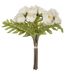 Lot 2x Bouquet artificiel de 18 Camélia - H. 30 cm - Blanc