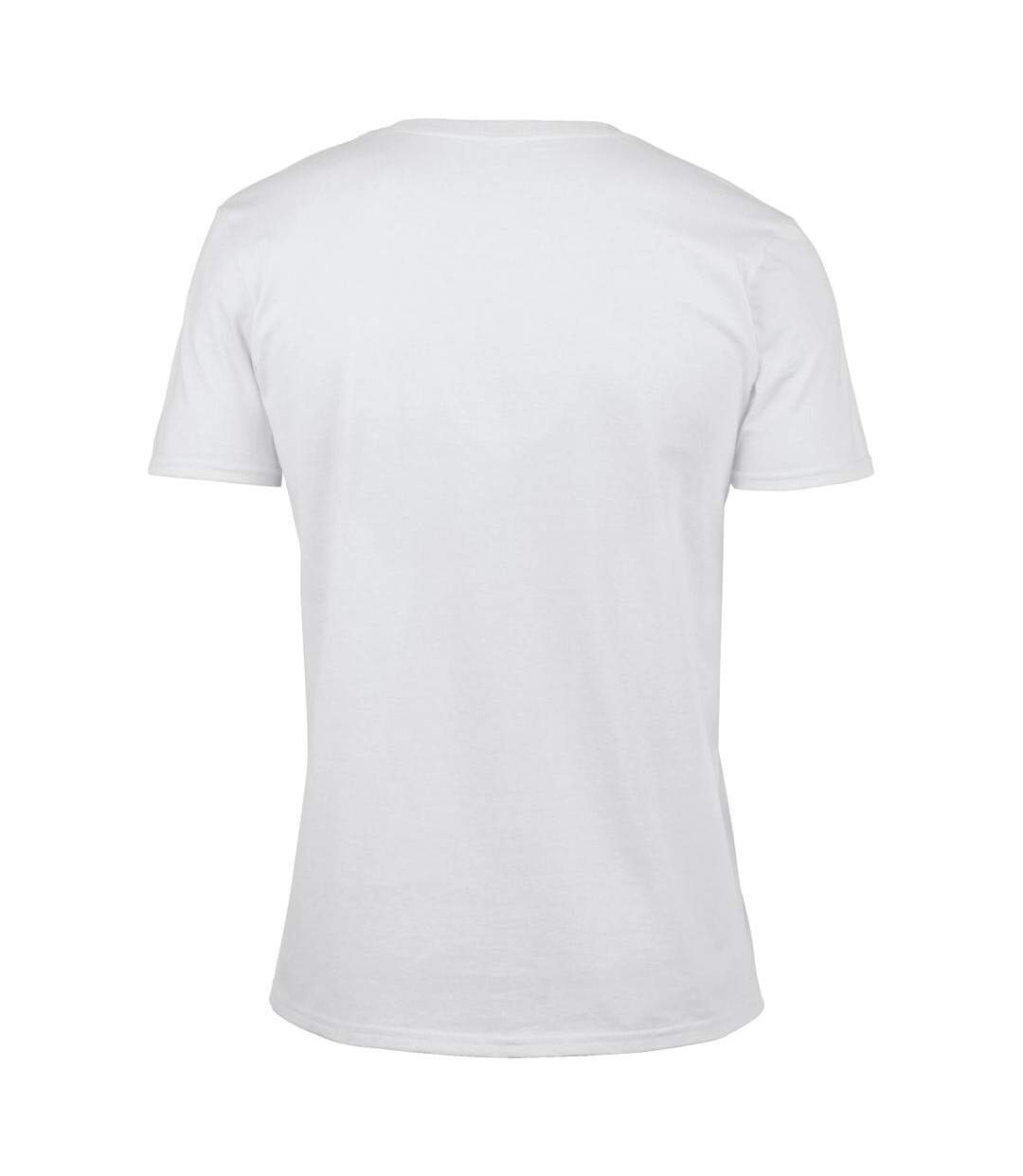 T-shirt À Manches Courtes Et Col En V Homme Blanc Gildan-3