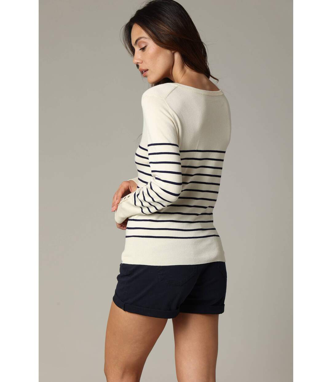 Pull casual en maille à manches longues, avec rayures GAVA-3