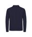 Polo Manches Longues Premium Homme Bleu Marine Foncé Clique-2