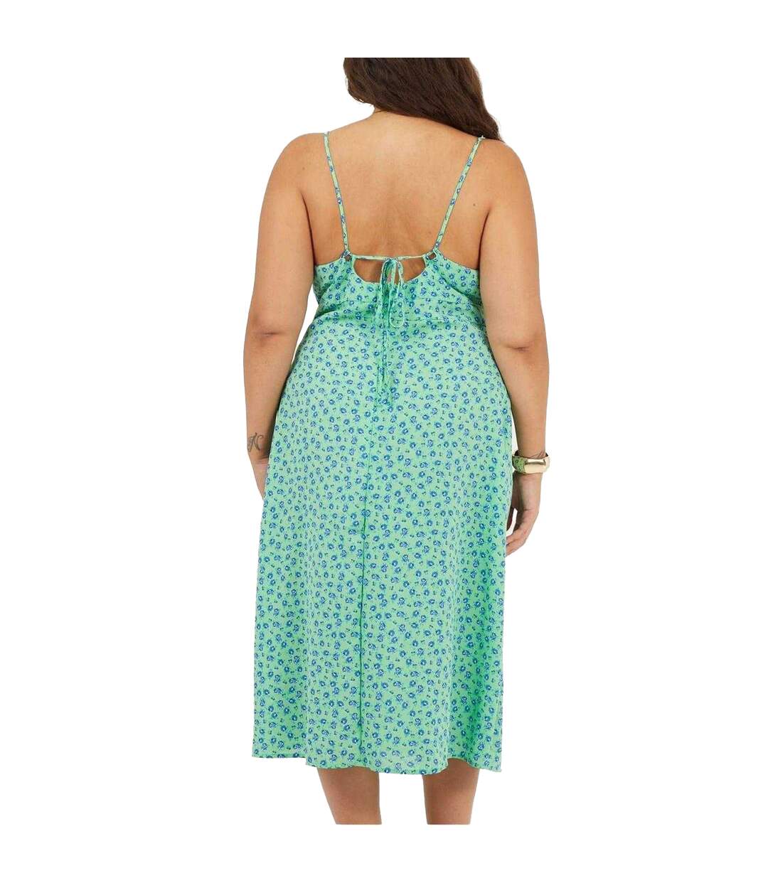 Robe Mi-longue Bretelles Fines Femme Vert Bleu Brave Soul-3