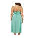 Robe Mi-longue Bretelles Fines Femme Vert Bleu Brave Soul-3