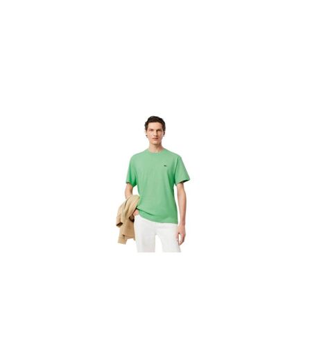 Mens Embroidered Logo Cotton T-shirt Green Lacoste
