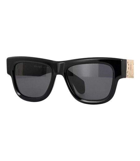 Mens Merrill Rectangular Gold Detail Sunglasses One Size Black Dark Grey Palm Angels