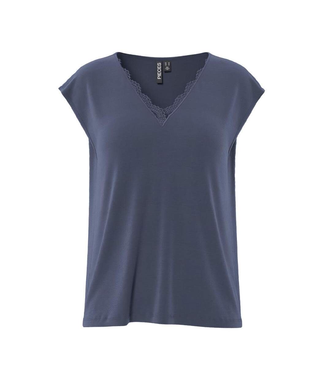T-Shirt marine femme pieces kamala-1