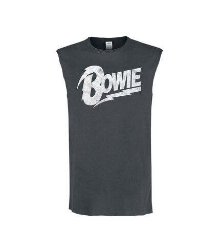 Amplified Mens David Bowie Logo Tank Top (Charcoal) - UTGD1275