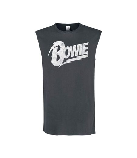 Amplified Mens David Bowie Logo Tank Top (Charcoal)