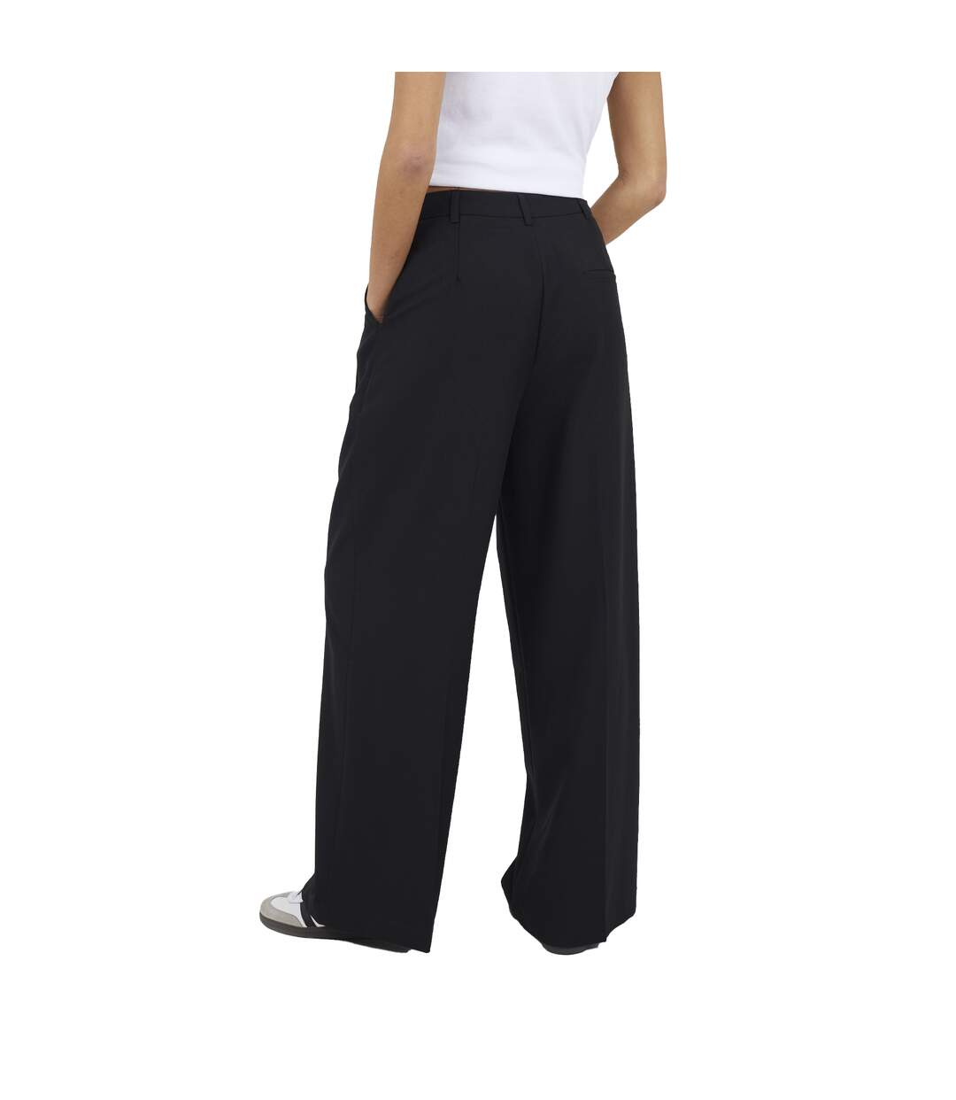 Womens/ladies Plain Suit Trousers Black Brave Soul-3
