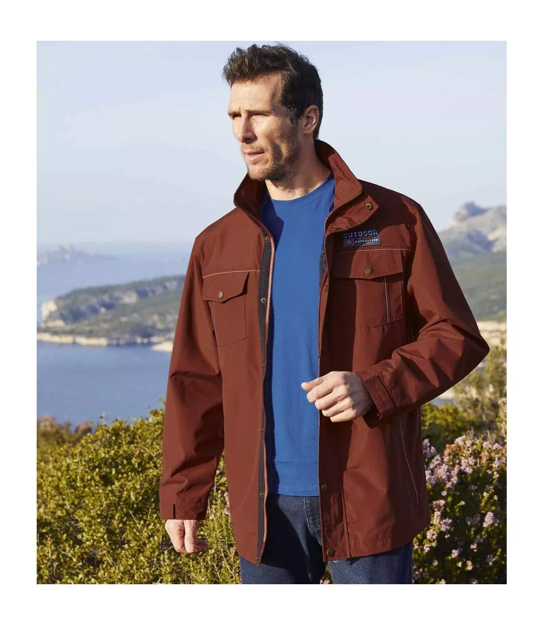 Parka homme rouge orangé Atlas For Men-3